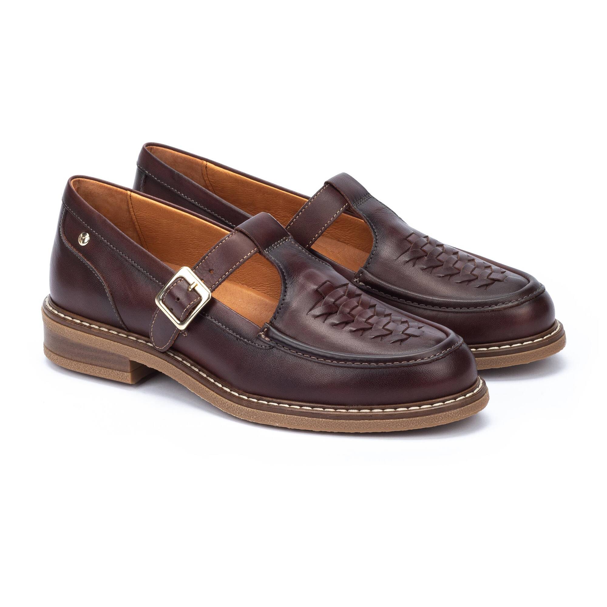 PIKOLINOS ALDAYA WOVEN-LEATHER LOAFERS WOMEN'S
