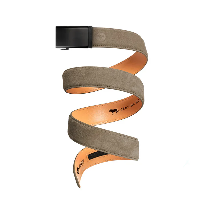 MISSION BELT TAUPE SUEDE FULL-GRAIN MEN'S